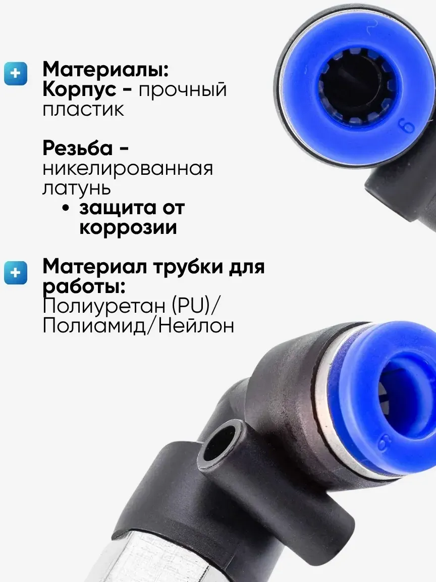 Фитинг пневматический Forsage F-SPLF06-01 (59409) — фото 3