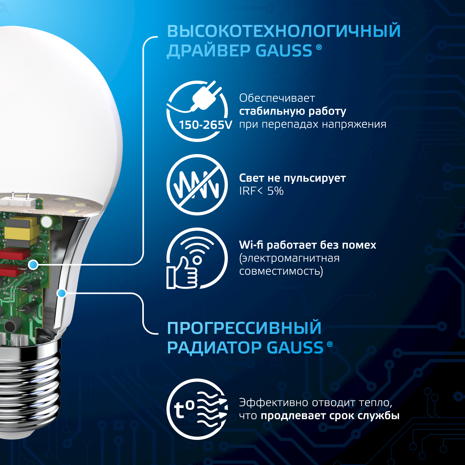 Лампа Gauss A60 10W 920lm 6500K E27 LED / 102502310 — фото 6