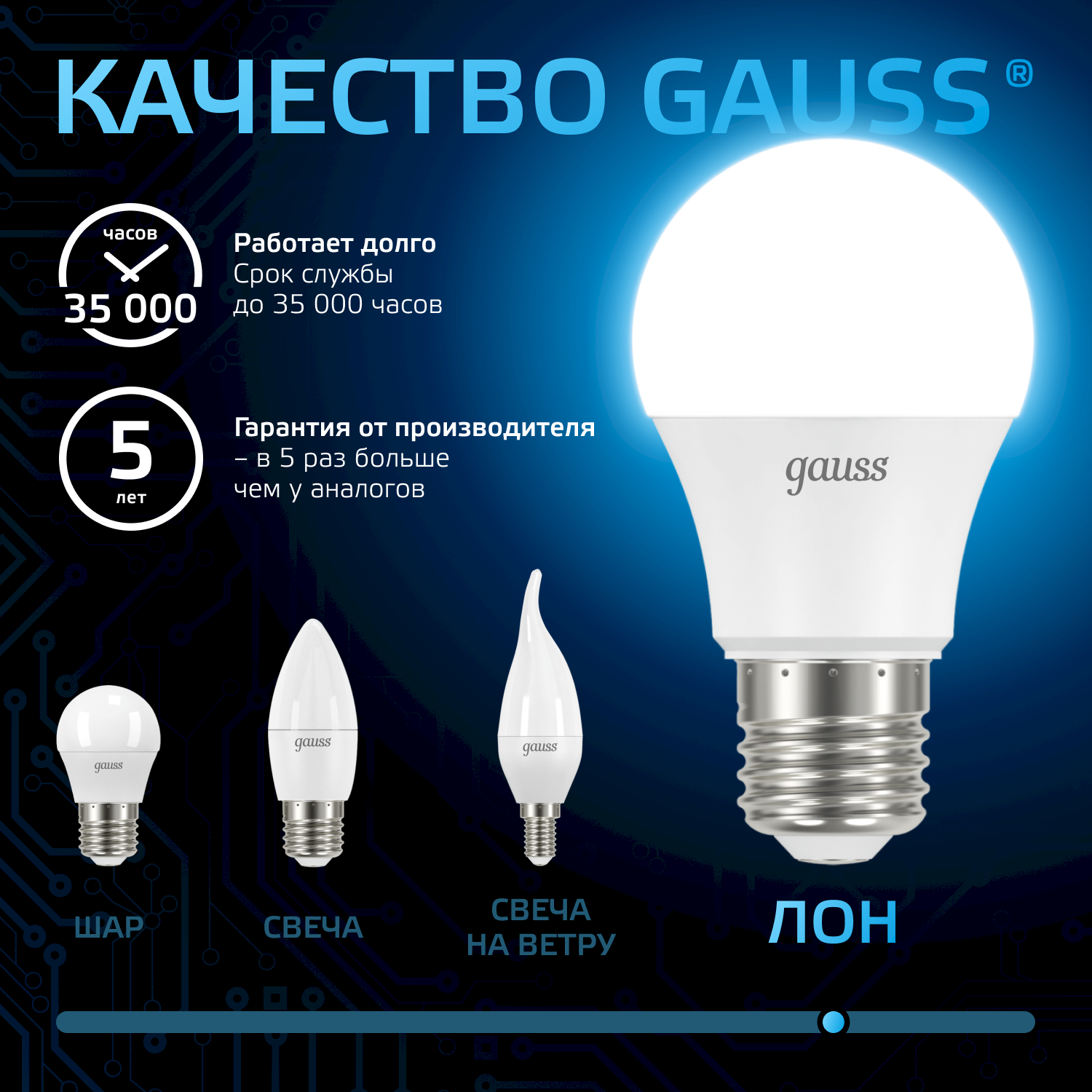 Лампа Gauss A60 10W 920lm 6500K E27 LED / 102502310 — фото 3