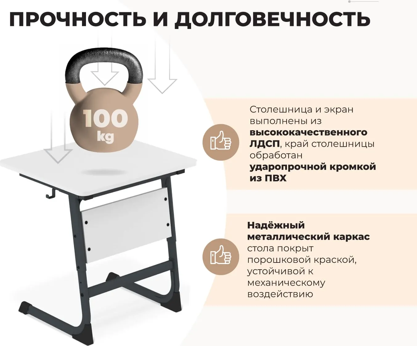 Парта Sheffilton SHT-T-TN14 А5-7 (одн береза/белый муар) — фото 4