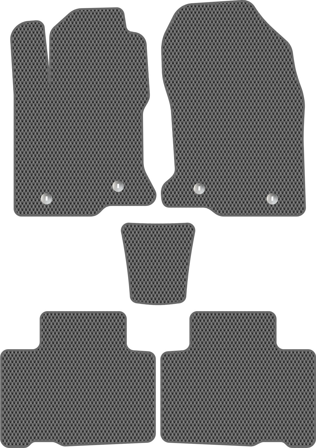 Комплект ковриков для авто Alicosta 2353_2-сер для Lexus NX 300h SUV гибрид/AYZ15 2014-2021 (EVA ромб, серый)