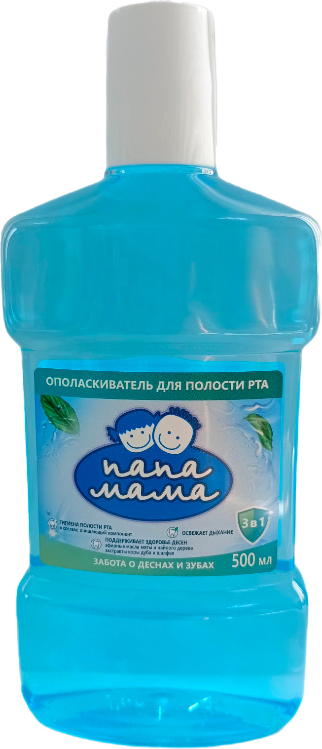 Ополаскиватель для полости рта Папа Мама Пряная мята (500мл)