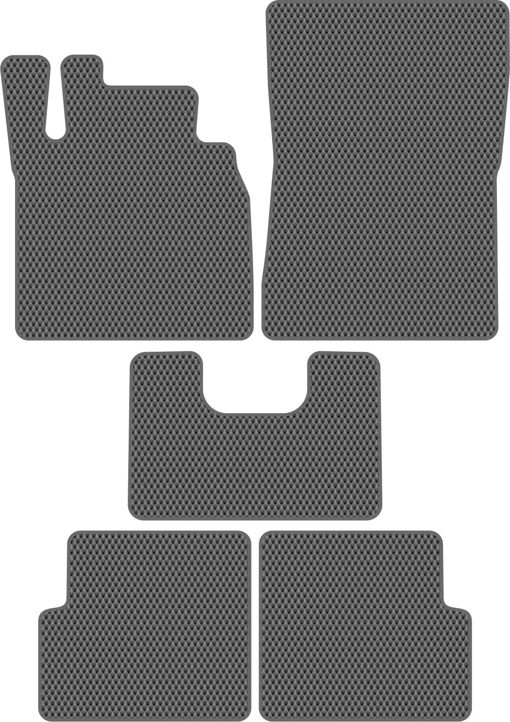 Комплект ковриков для авто Alicosta 2374_2-сер для Mercedes-Benz G-Class II SUV/W463 2001-2008 (EVA ромб, серый) — фото 1