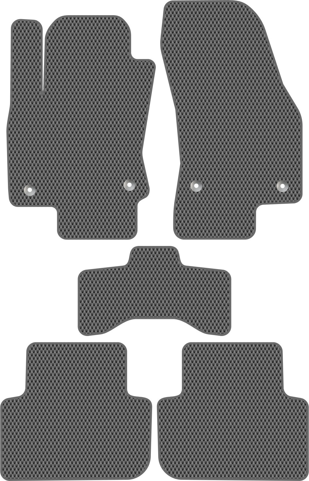 Комплект ковриков для авто Alicosta 1426_2-сер для Volkswagen Tiguan II SUV/MK2 2016-2020 (EVA ромб, серый)