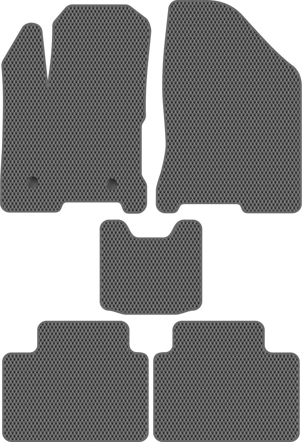 Комплект ковриков для авто Alicosta 2410_2-сер для Лада Веста Спорт седан 2018-н.в. (EVA ромб, серый)