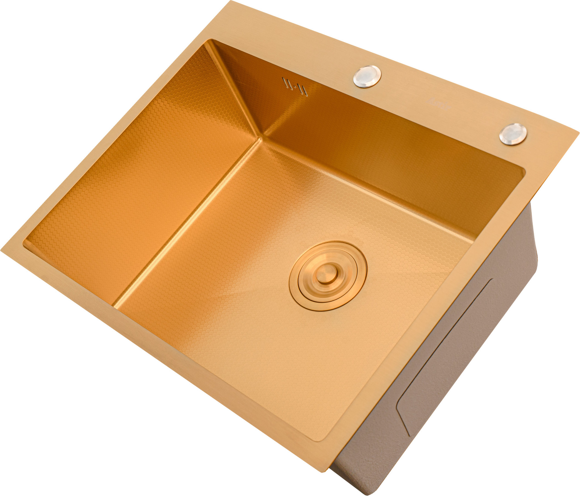 Мойка кухонная Astir Decor PVD Gold 60x50G (с сифоном, дозатором и коландером) — фото 3