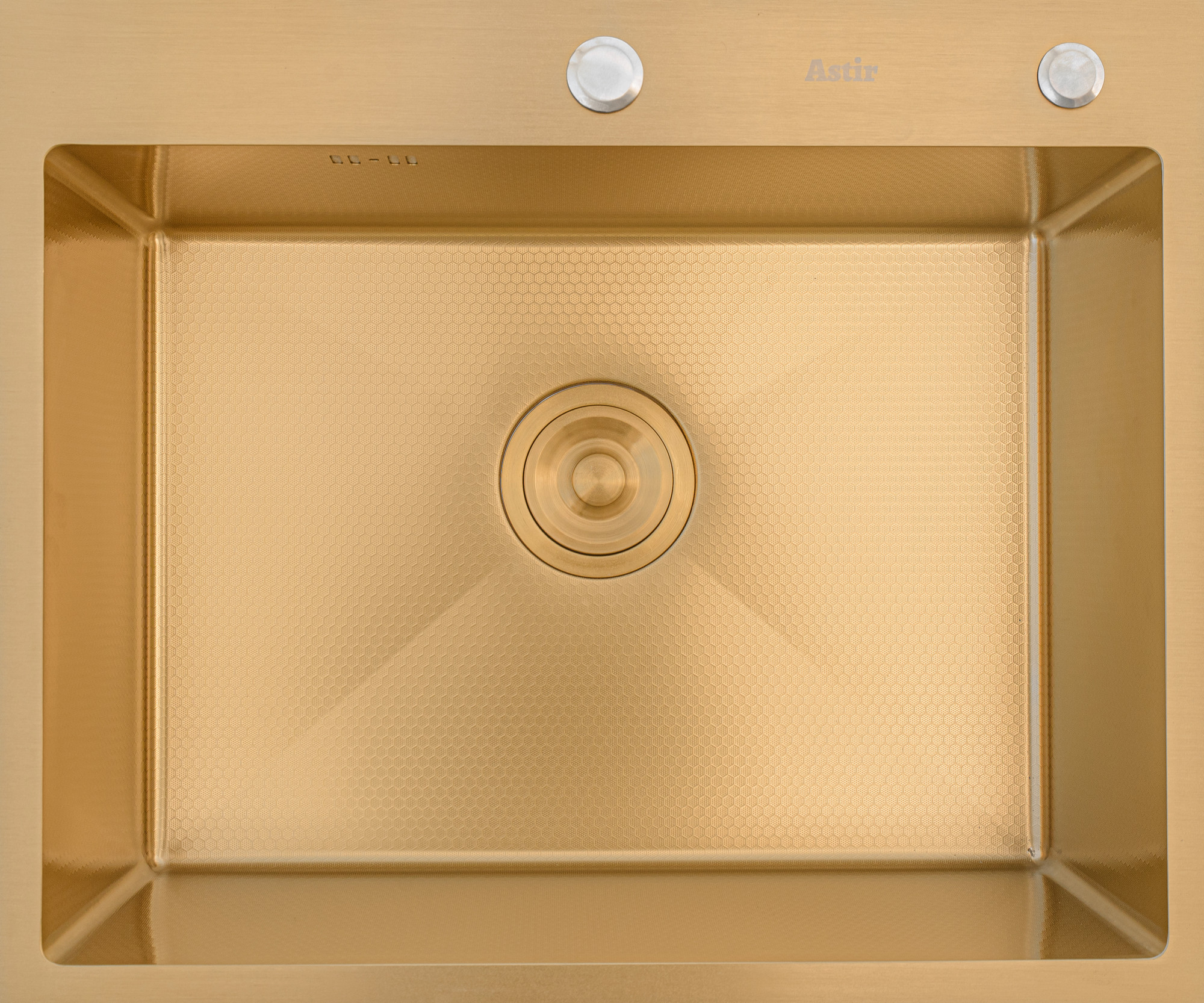 Мойка кухонная Astir Decor PVD Gold 60x50G (с сифоном, дозатором и коландером) — фото 2