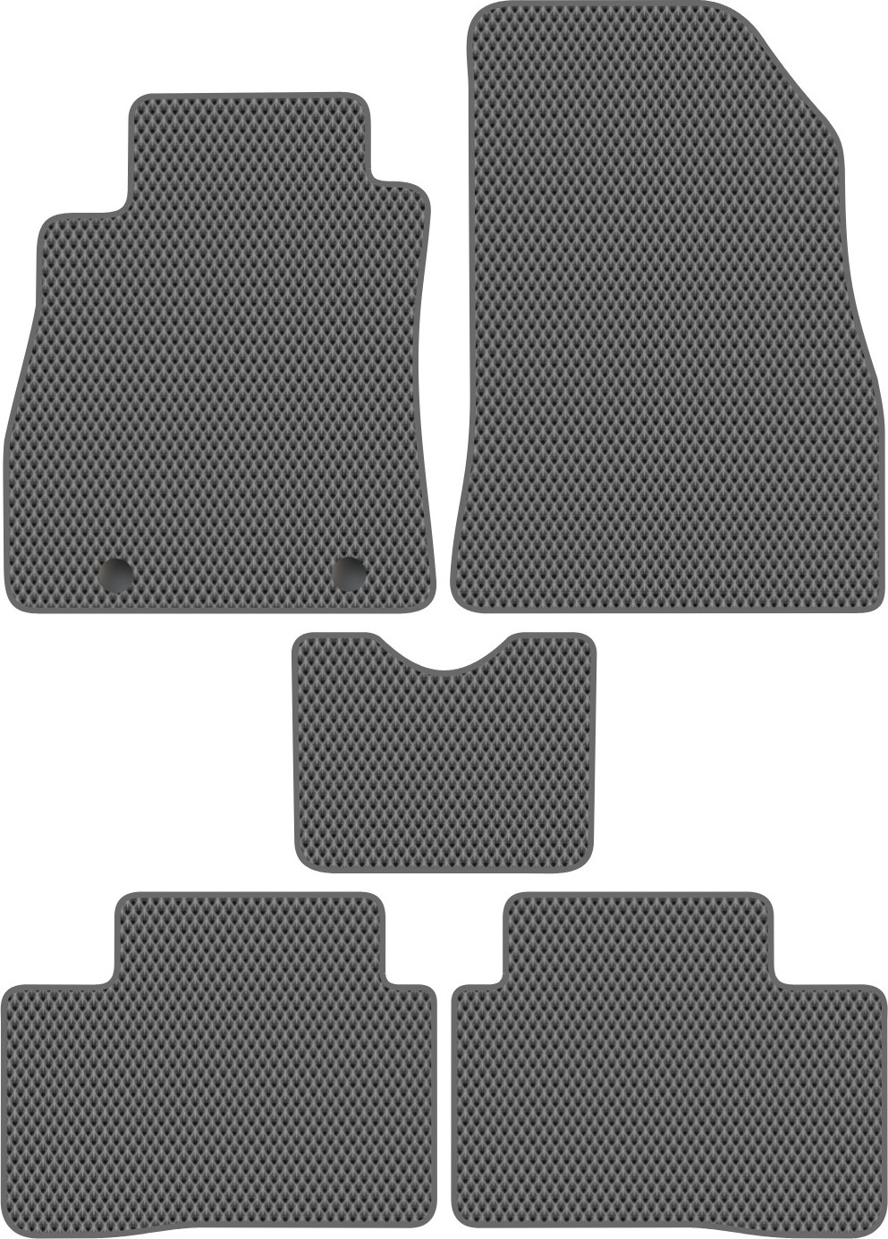 Комплект ковриков для авто Alicosta 0930_2-сер для Nissan Juke SUV/YF15 2011-2020 (EVA ромб, серый)