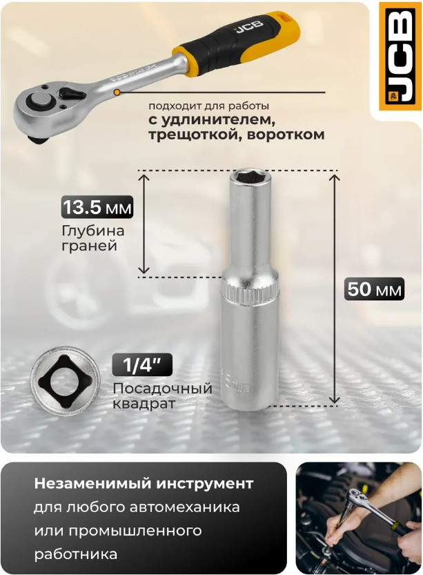 Головка слесарная JCB 5255005 (61841) — фото 4