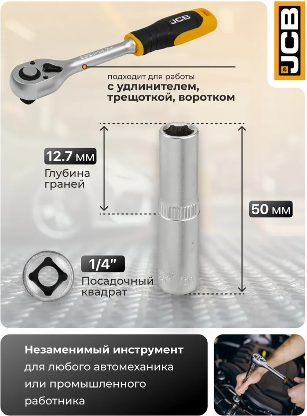 Головка слесарная JCB 5255007 (61843) — фото 4