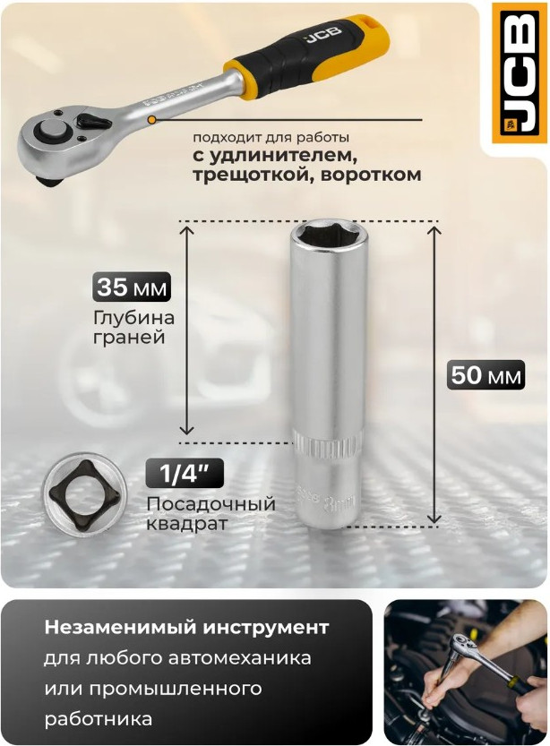 Головка слесарная JCB 5255008 (61844) — фото 4