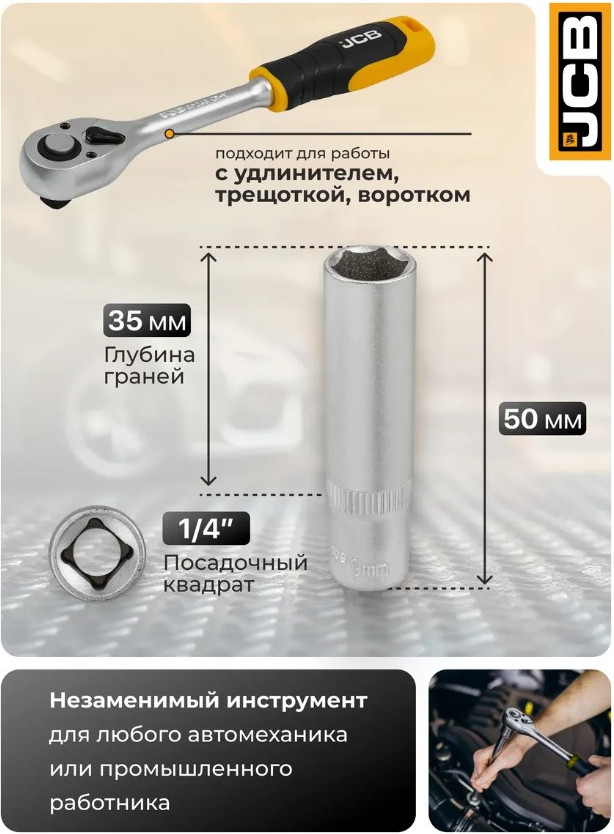 Головка слесарная JCB 5255009 (61845) — фото 4