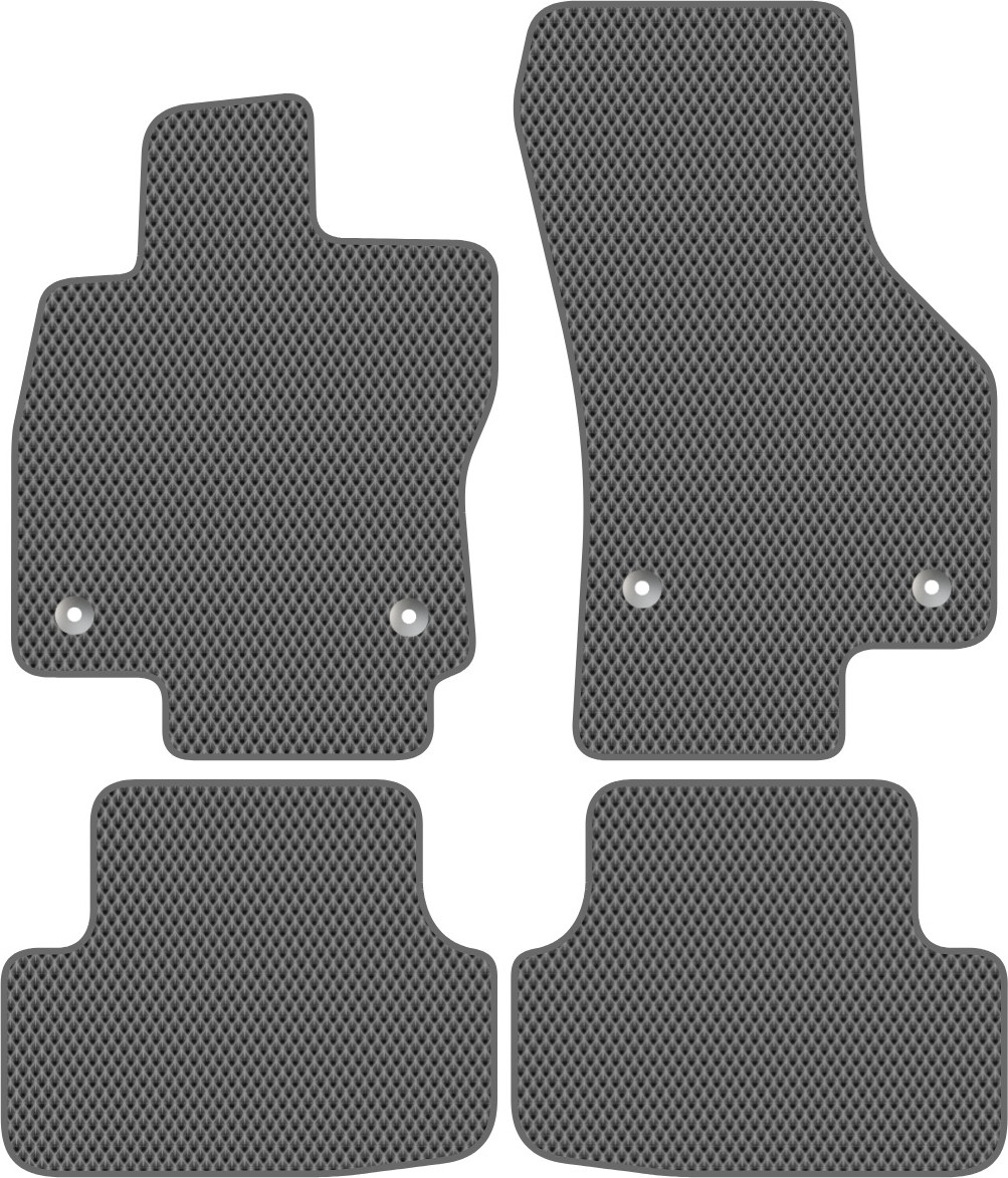 Комплект ковриков для авто Alicosta 1379_2-сер для Volkswagen Golf VII хэтчбек 5дв/Mk7 2012-2019 (EVA ромб, серый)