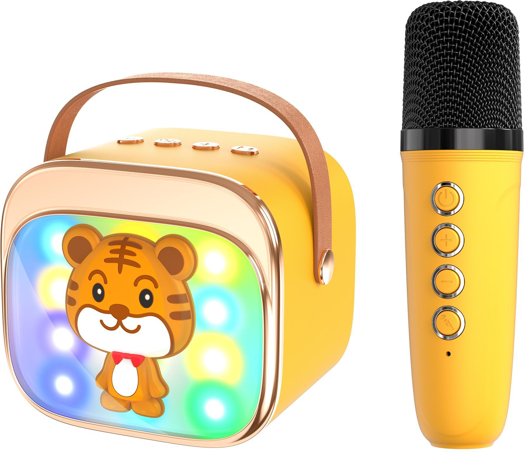 Портативная колонка Maxtop КК03 Тигр с двумя микрофонами / КК03T (желтый) — фото 2