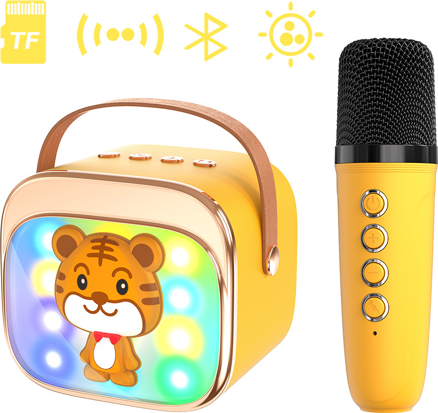 Портативная колонка Maxtop КК03 Тигр с двумя микрофонами / КК03T (желтый) — фото 3