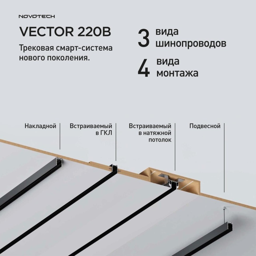 Шинопровод Novotech Vector 135304 — фото 2