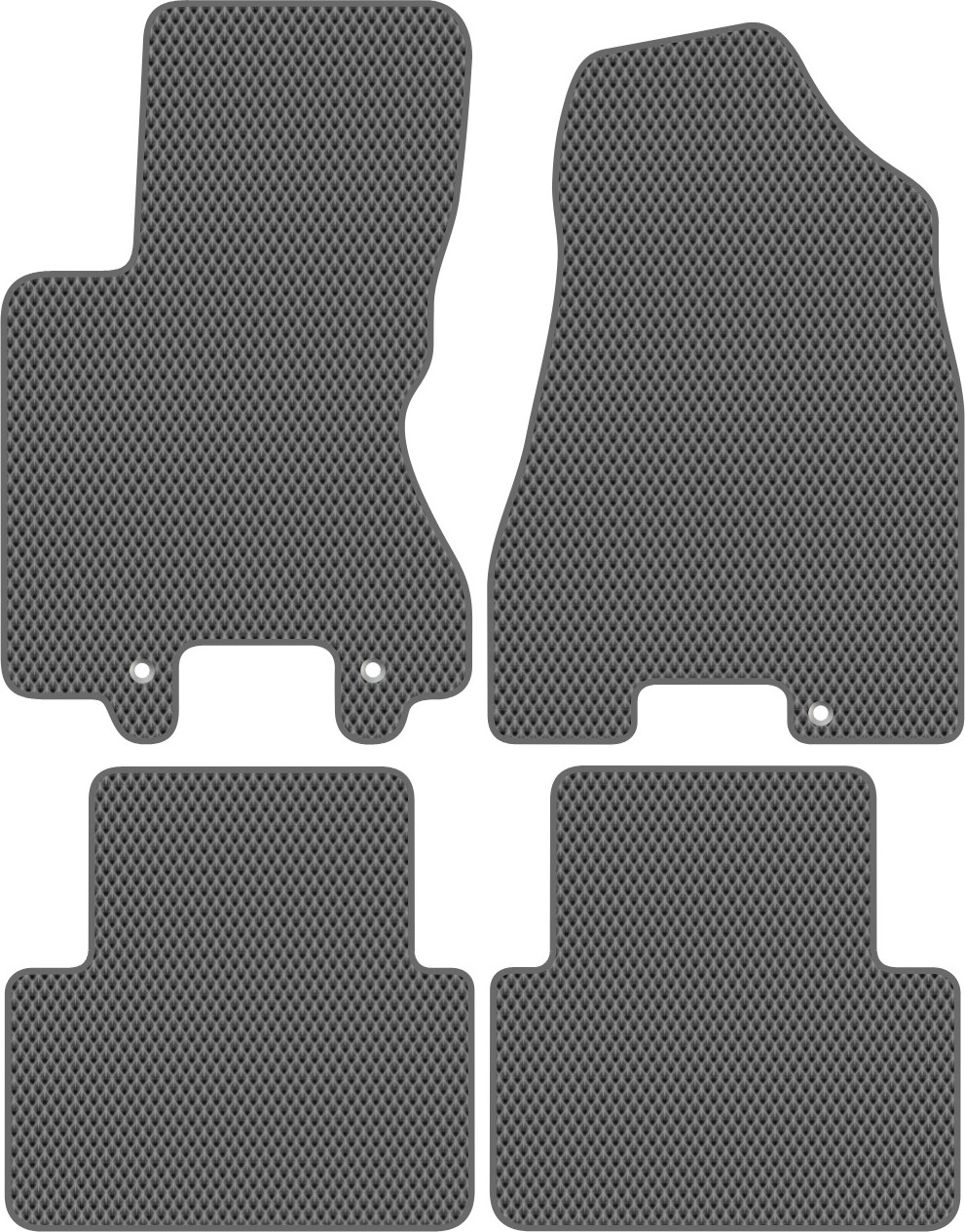 Комплект ковриков для авто Alicosta 0987_2-сер для Nissan X-Trail II SUV/T31 2007-2015 (EVA ромб, серый)