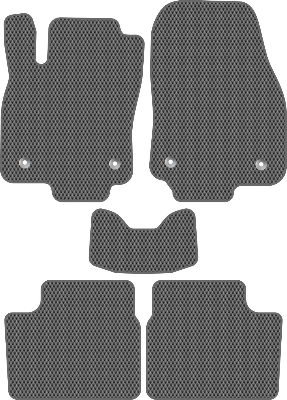Комплект ковриков для авто Alicosta 0999_2-сер для Opel Astra III седан/L69 2006-2011 (EVA ромб, серый)