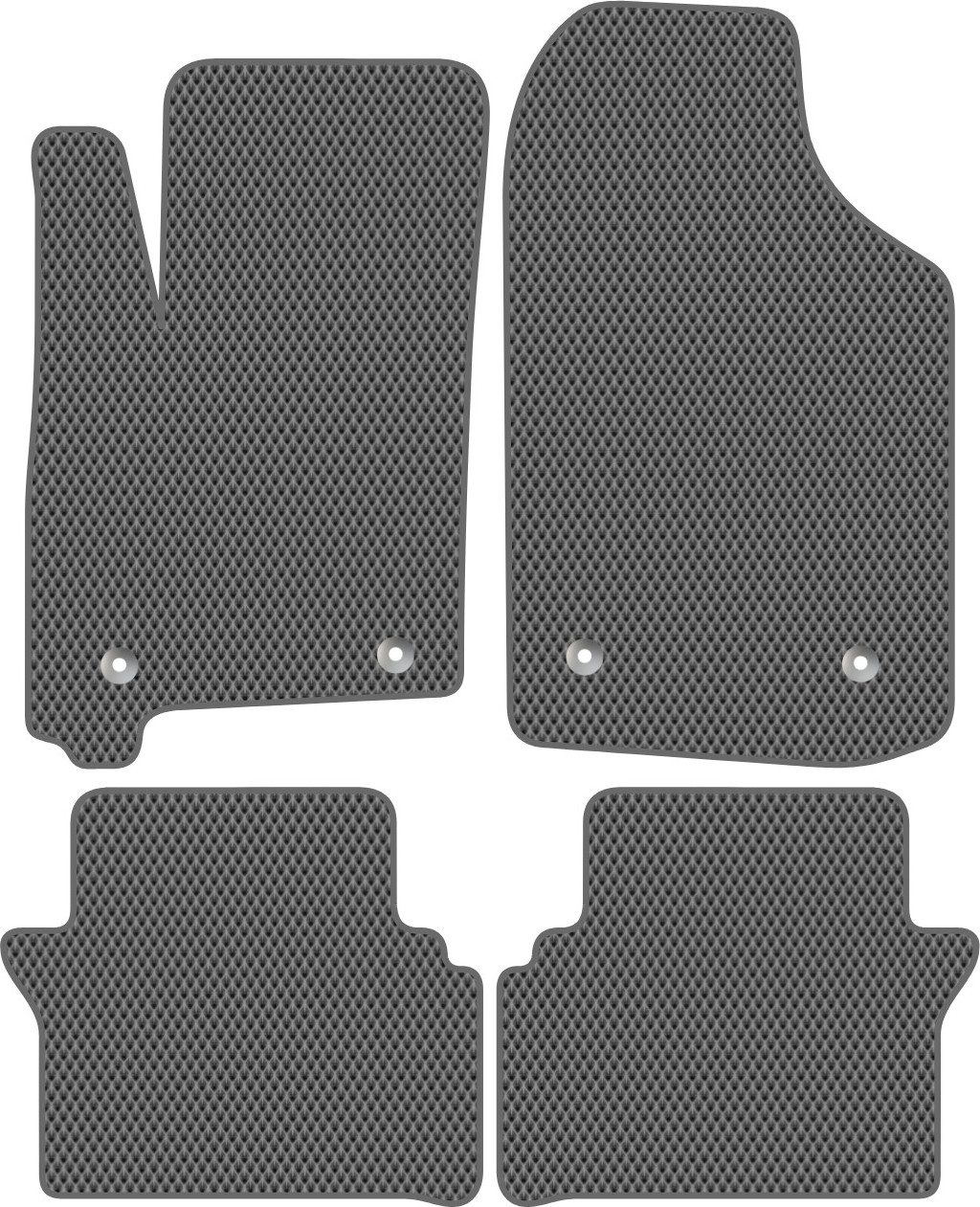 Комплект ковриков для авто Alicosta 1020_2-сер для Opel Meriva минивэн 2002-2006 (EVA ромб, серый) — фото 1