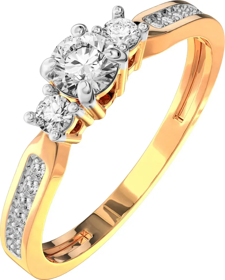Кольцо из розового золота ZORKA 210930.14K.R.ZZ (р.17, с фианитами)