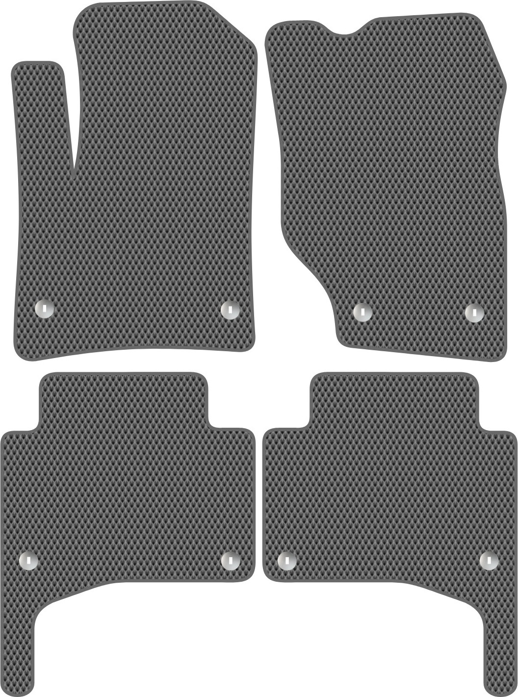 Комплект ковриков для авто Alicosta 1094_2-сер для Porsche Cayenne SUV/957/955 2002-2010 (EVA ромб, серый)