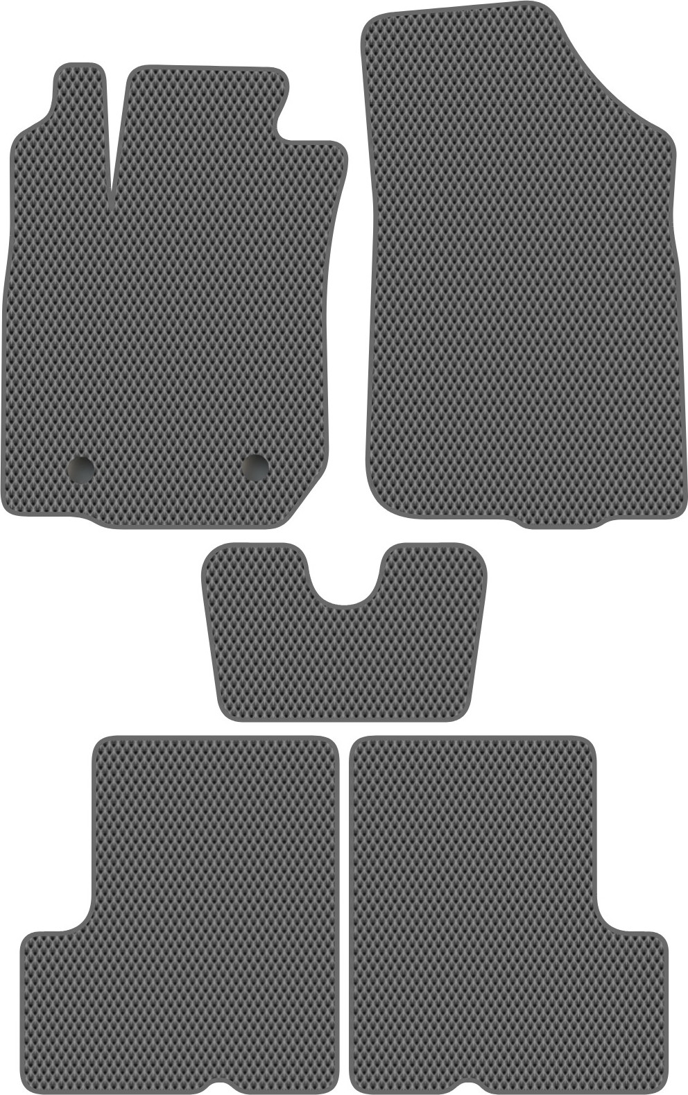 Комплект ковриков для авто Alicosta 2457_2-сер для Renault Duster I SUV/2WD 2010-2015 (EVA ромб, серый)