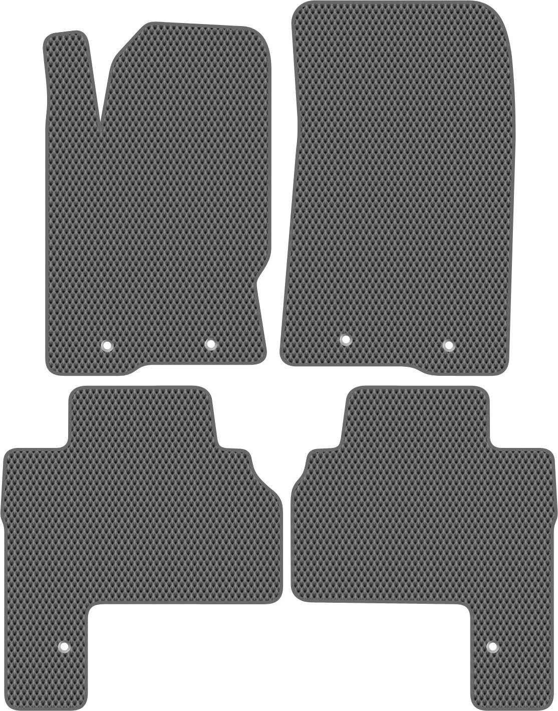 Комплект ковриков для авто Alicosta 2480_2-сер для SsangYong Actyon SUV/C100 2005-2013 (EVA ромб, серый)