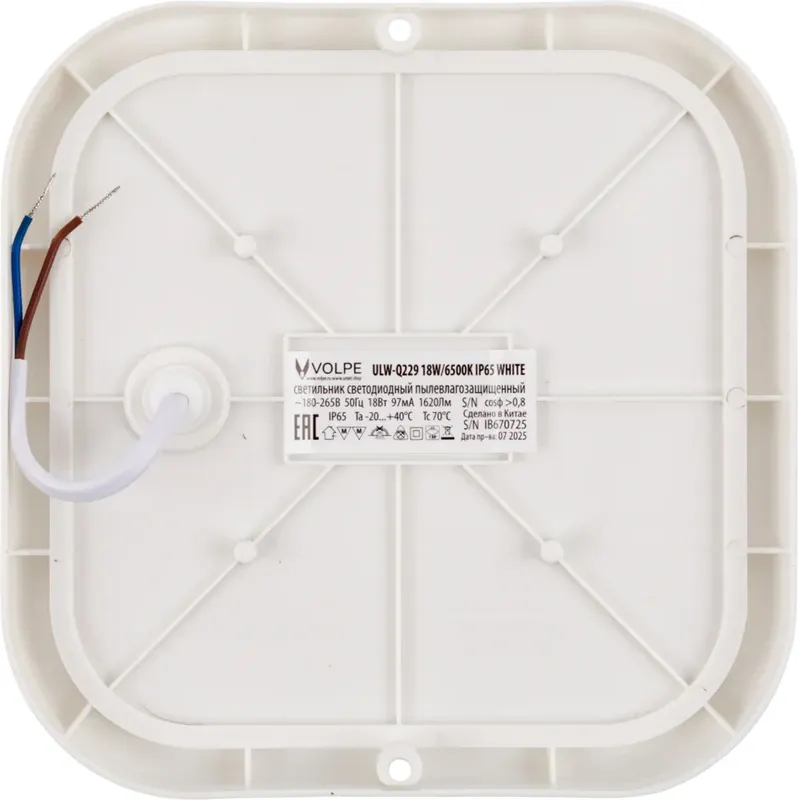 Светильник ЖКХ Volpe ULW-Q229 18W/6500K IP65 WHITE / UL-00013191 — фото 3
