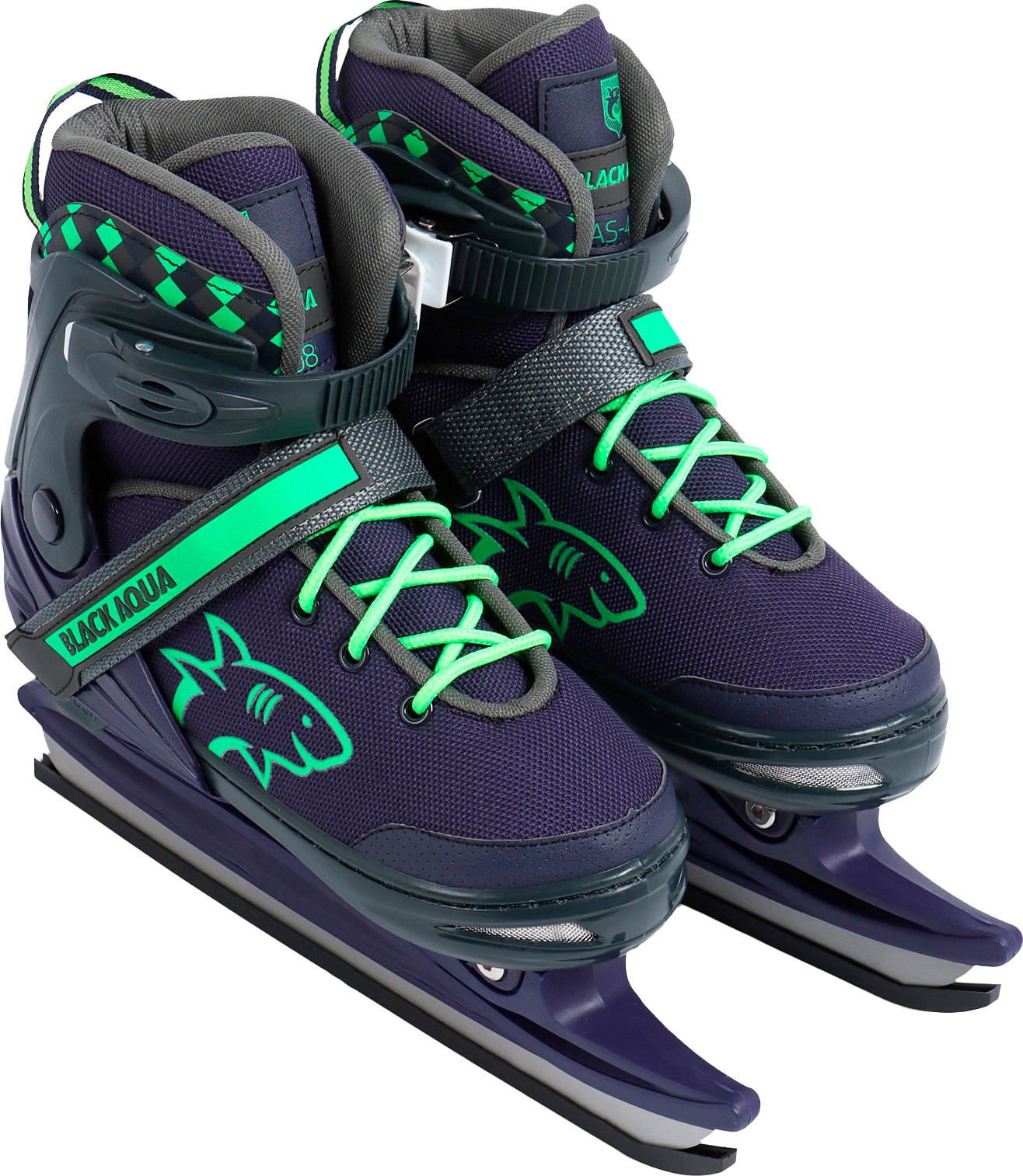 Коньки раздвижные Black Aqua 10964177 (р.27-30, синий/зеленый)