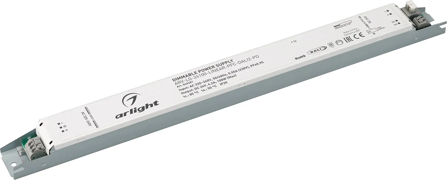 Блок питания для светильника Arlight ARV-LG-24100-LINEAR-PFC-DALI2-PD 24V, 4.2A, 100W IP20 / 049481
