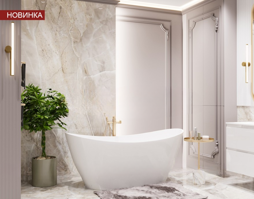 Ванна из искусственного мрамора Эстет Вена 165x77 / ФР-00018170 — фото 6