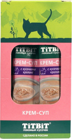 Лакомство для кошек TiTBiT Крем-суп для кошек с кусочками кролика / 14622 (10гx16шт) — фото 2