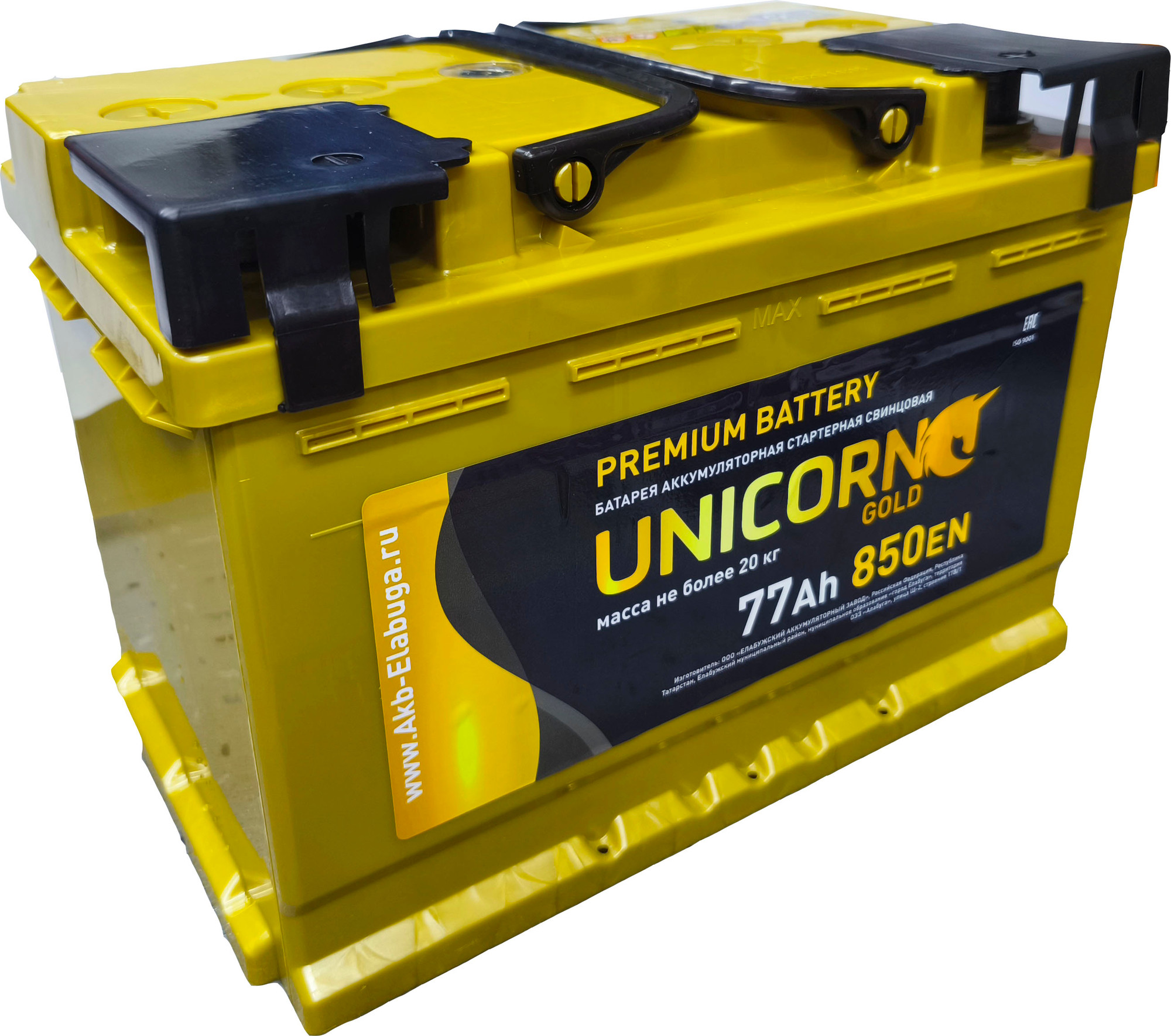 Автомобильный аккумулятор UnicorN Gold (0) 850A L3 6СТ-77 / 077 255 K11 UG (77 А/ч)