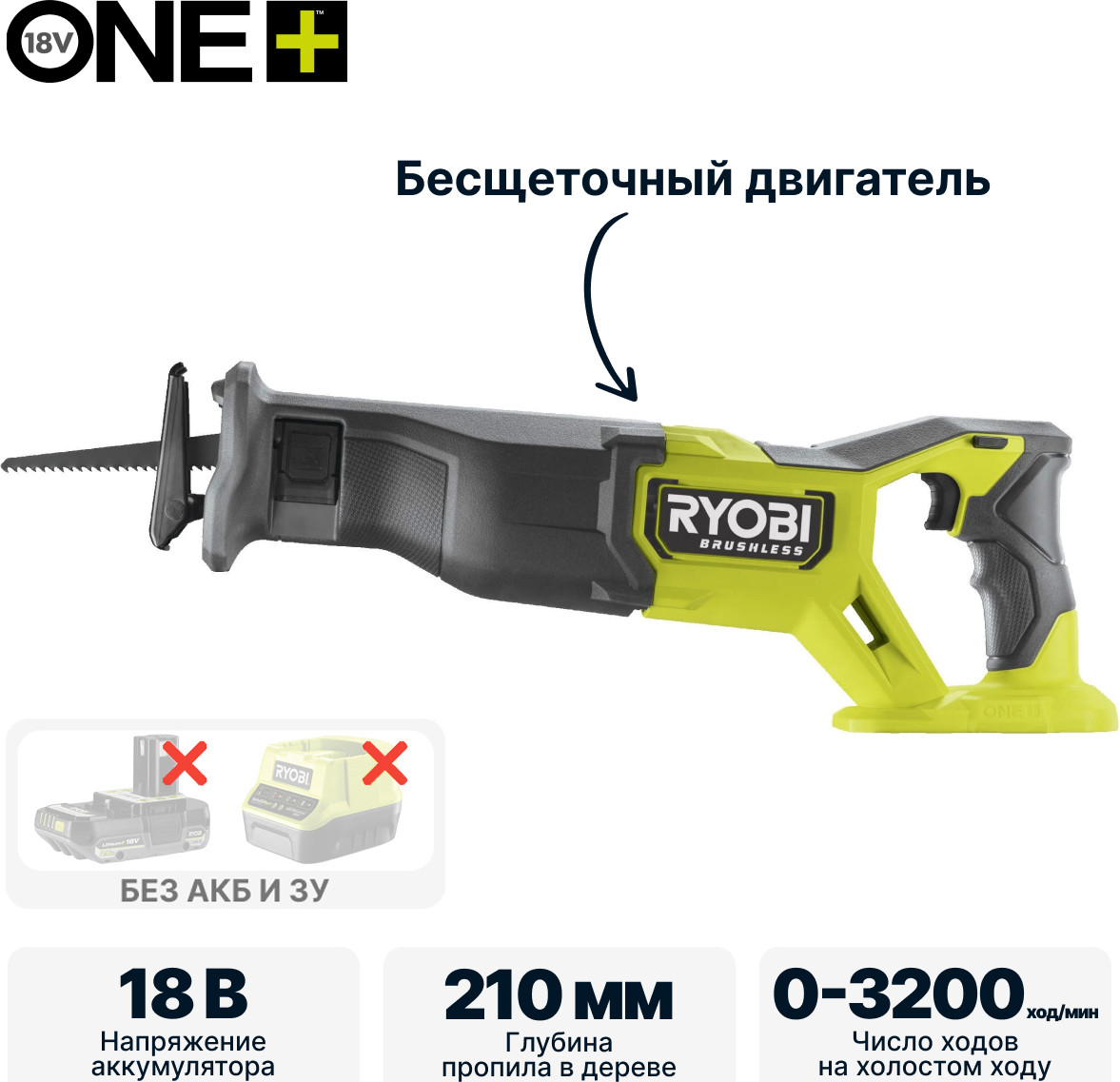 Сабельная пила Ryobi RRS18BL (5133006497) — фото 2