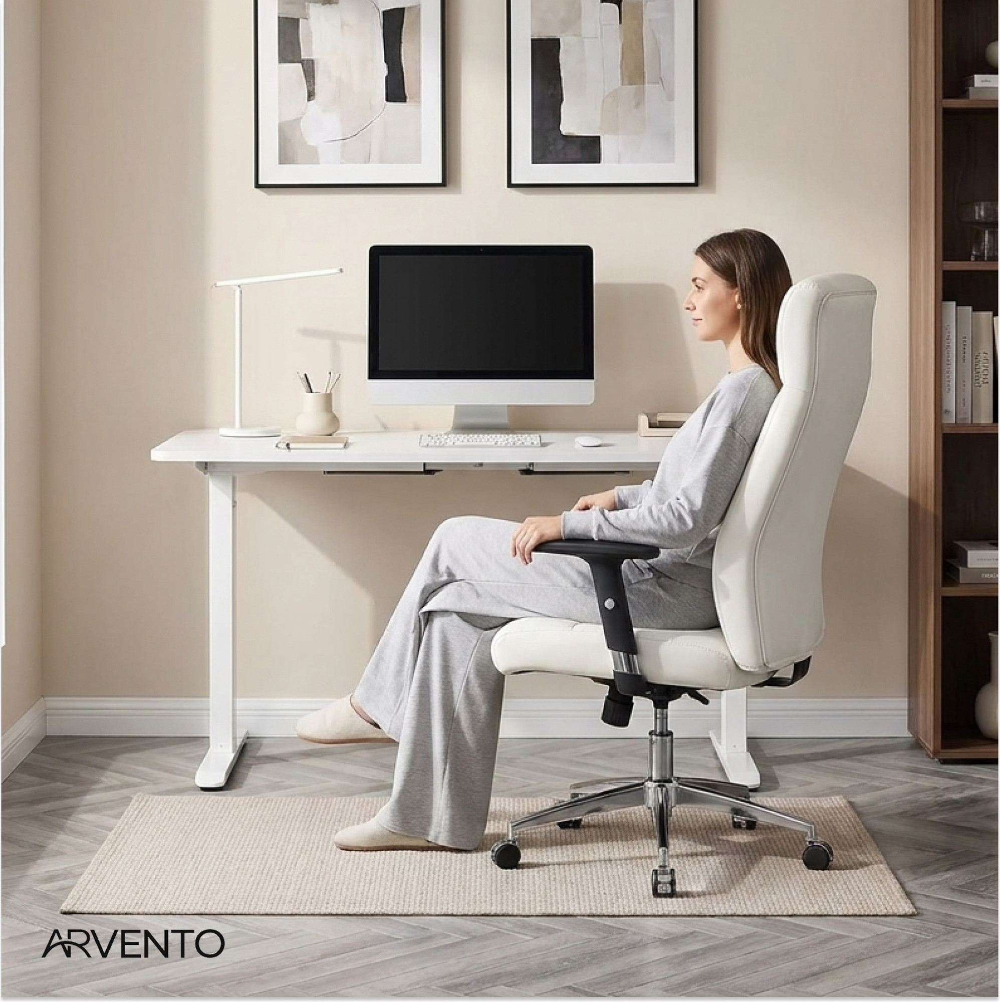 Стол с подъемным механизмом Arvento Spenser 120x60x72-120 (белый) — фото 4