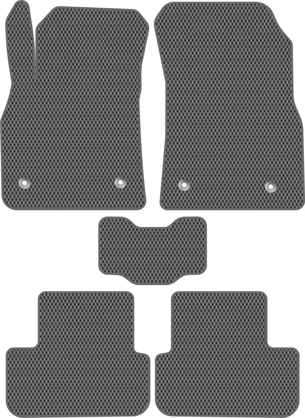 Комплект ковриков для авто Alicosta 2638_2-сер для Daewoo Lacetti II седан/J300 2008-2011 (EVA ромб, серый)