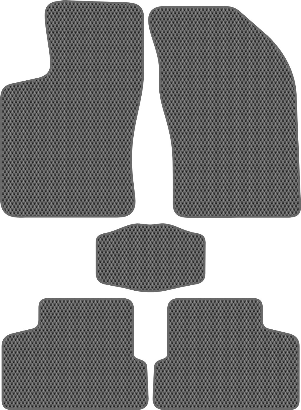 Комплект ковриков для авто Alicosta 0310_2-сер для Daewoo Nexia седан/N150/N100 2002-2016 (EVA ромб, серый)