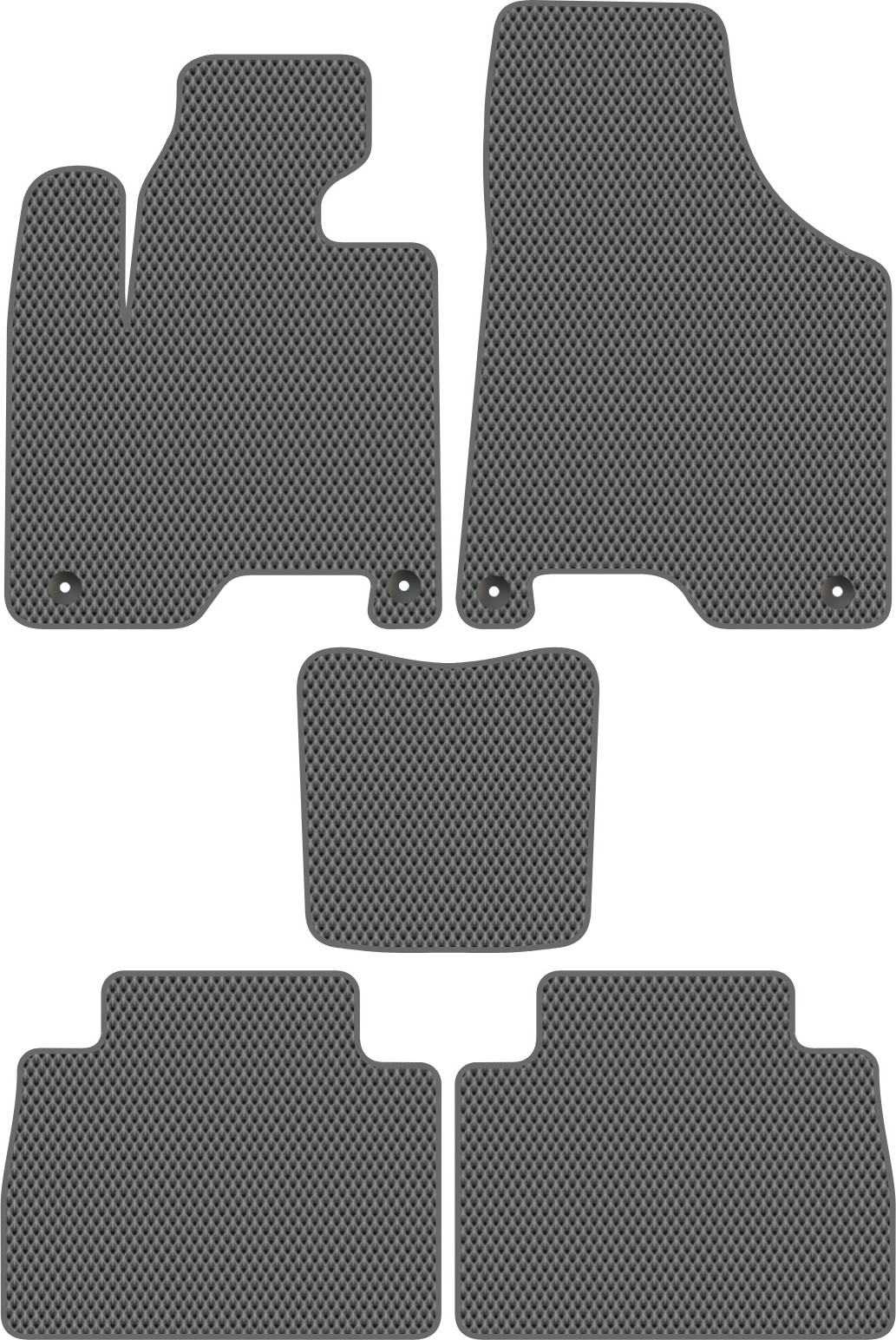 Комплект ковриков для авто Alicosta 3010_2-сер для GAC GS8 I SUV/J2F5/J2F5B 2016-н.в. (EVA ромб, серый)
