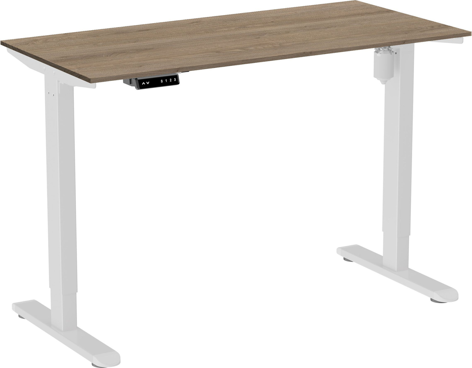 Стол с подъемным механизмом WellDesk WDЕ Light 130x67.5х1.8 (белый/дуб денвер трюфель)