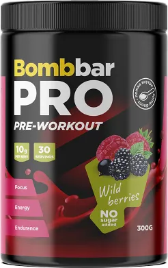 Предтренировочный комплекс Bombbar Pre-Workout (300г, лесные ягоды)