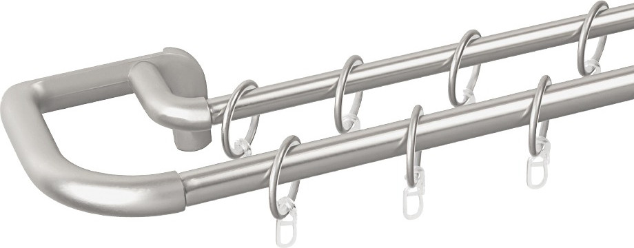 Карниз для штор UG HOME Раздвижной 2-рядный / 2UT-230-330-SN (атласный никель, 2.3-3.3м)