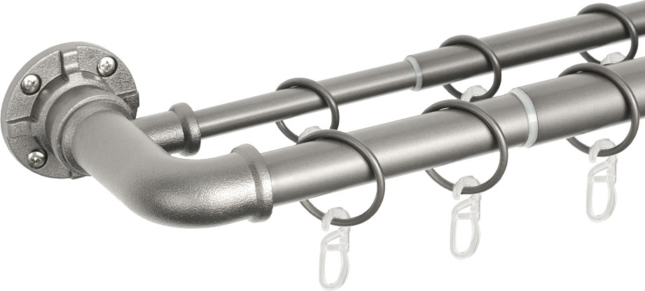 Карниз для штор UG HOME Раздвижной 2-рядный / 2КР-153-360-ЧО (черное олово, 1.53-3.6м)