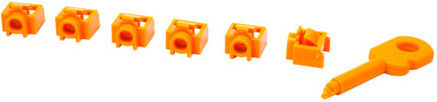 Набор заглушек для защиты портов Lanmaster LAN-SEC45-PL-SET-OR (6шт)