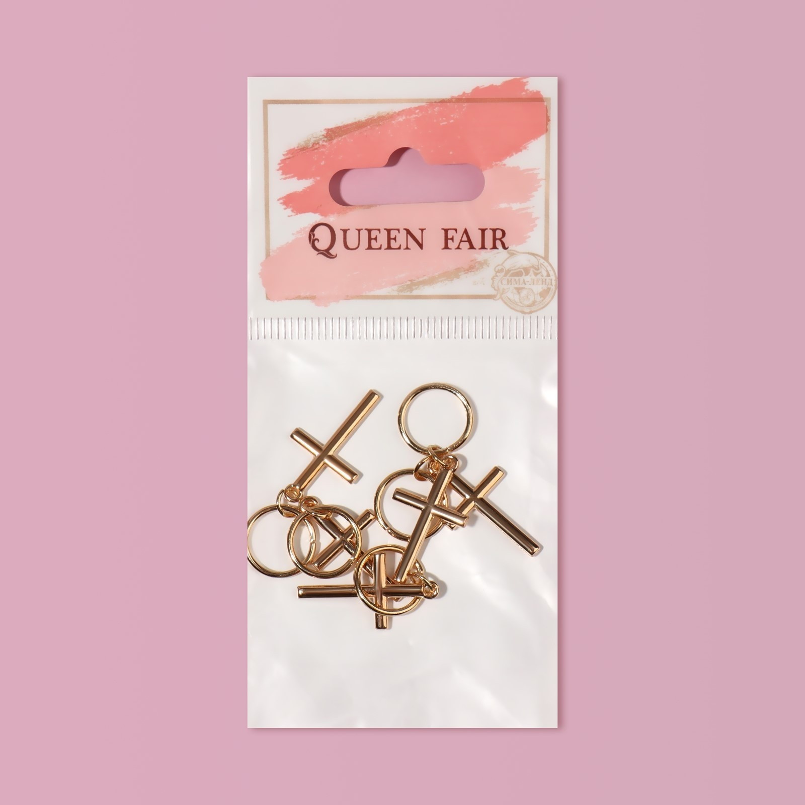 Комплект аксессуаров для волос Queen Fair Крест / 9920324 (золото) — фото 4