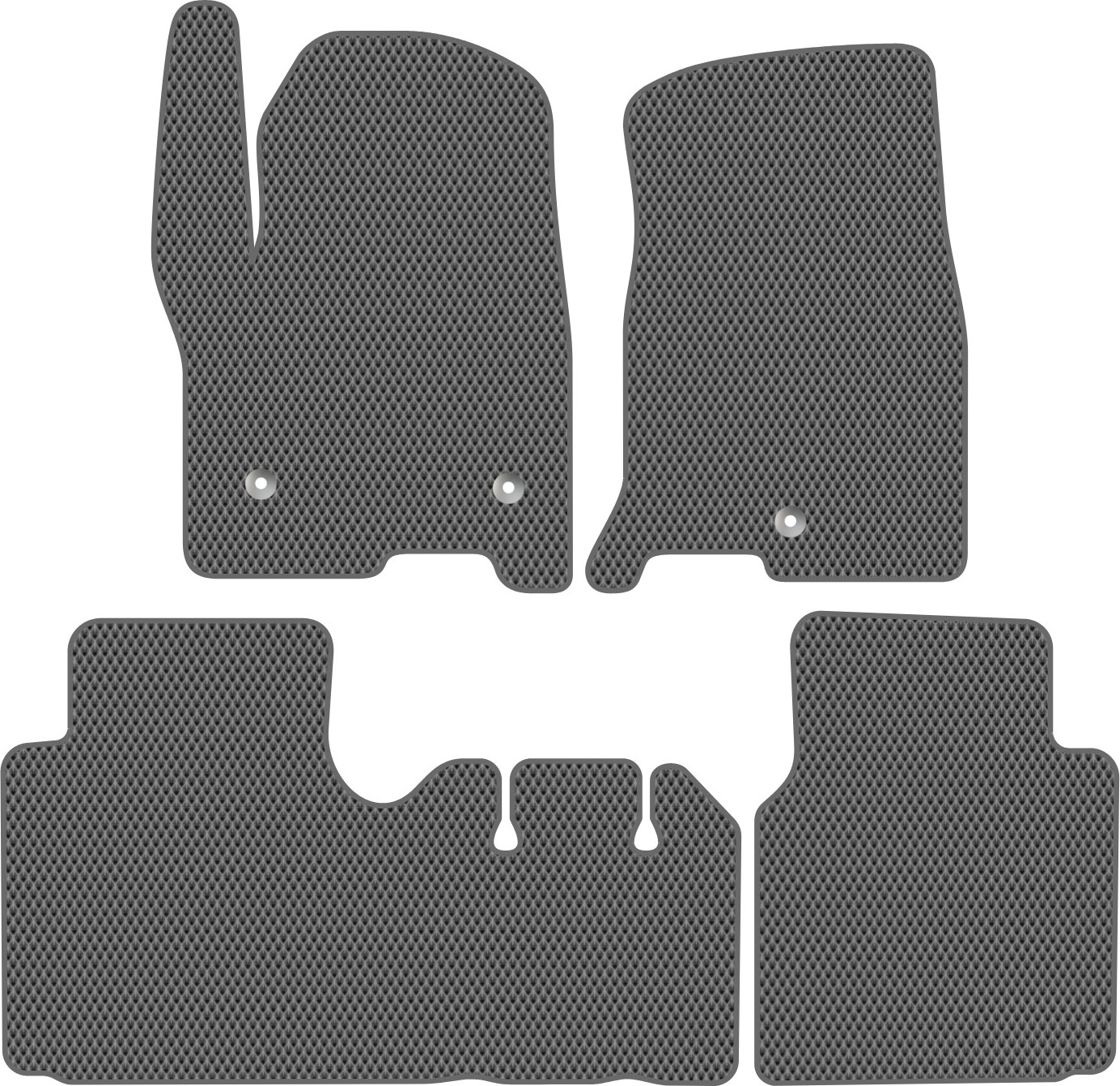 Комплект ковриков для авто Alicosta 3019_2-сер для GMC Yukon IV SUV/K2UG 2014-н.в. (EVA ромб, серый) — фото 1