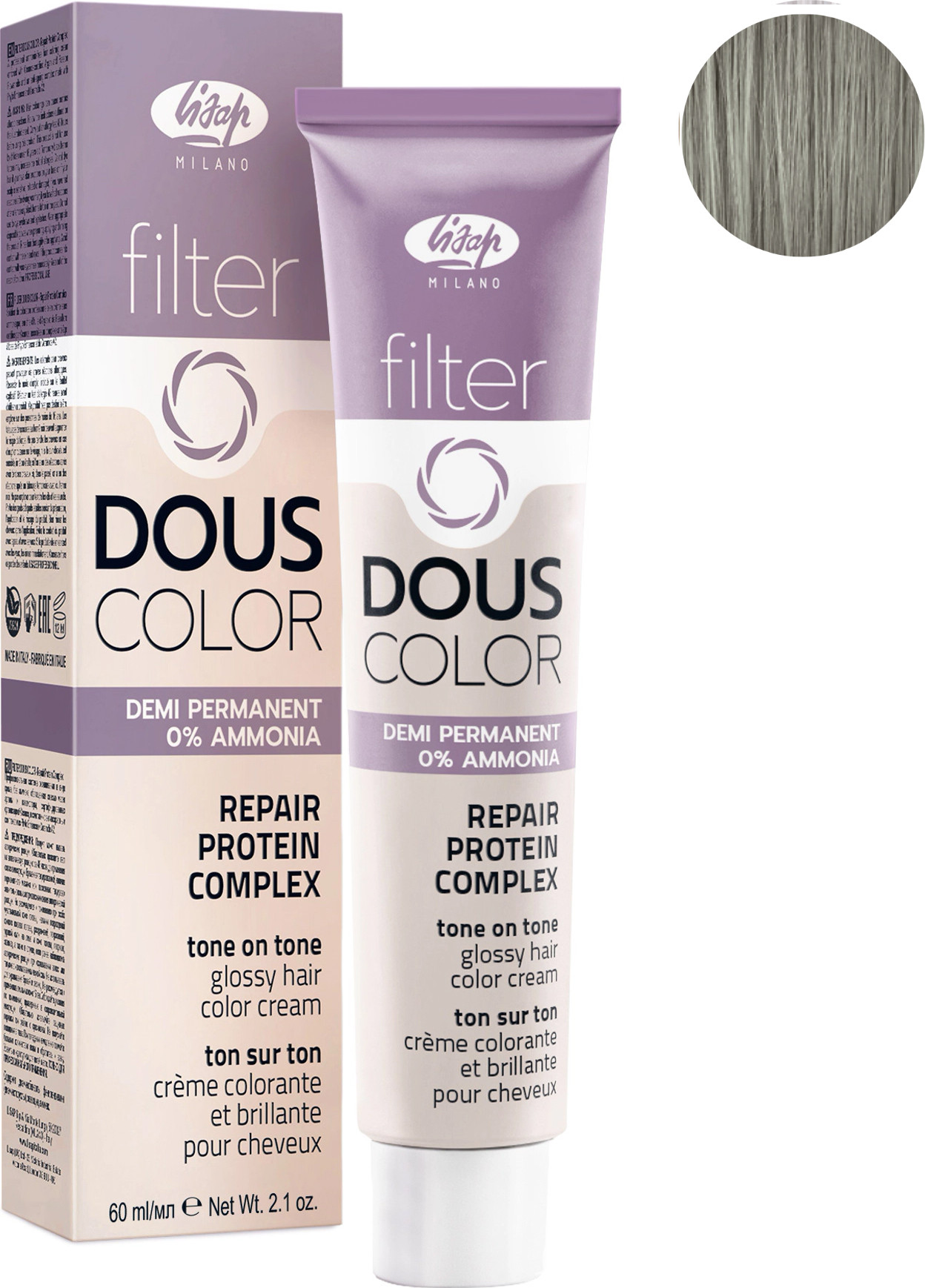 Крем-краска для волос Lisap Filter Dous Color тон 10/2 (60мл)