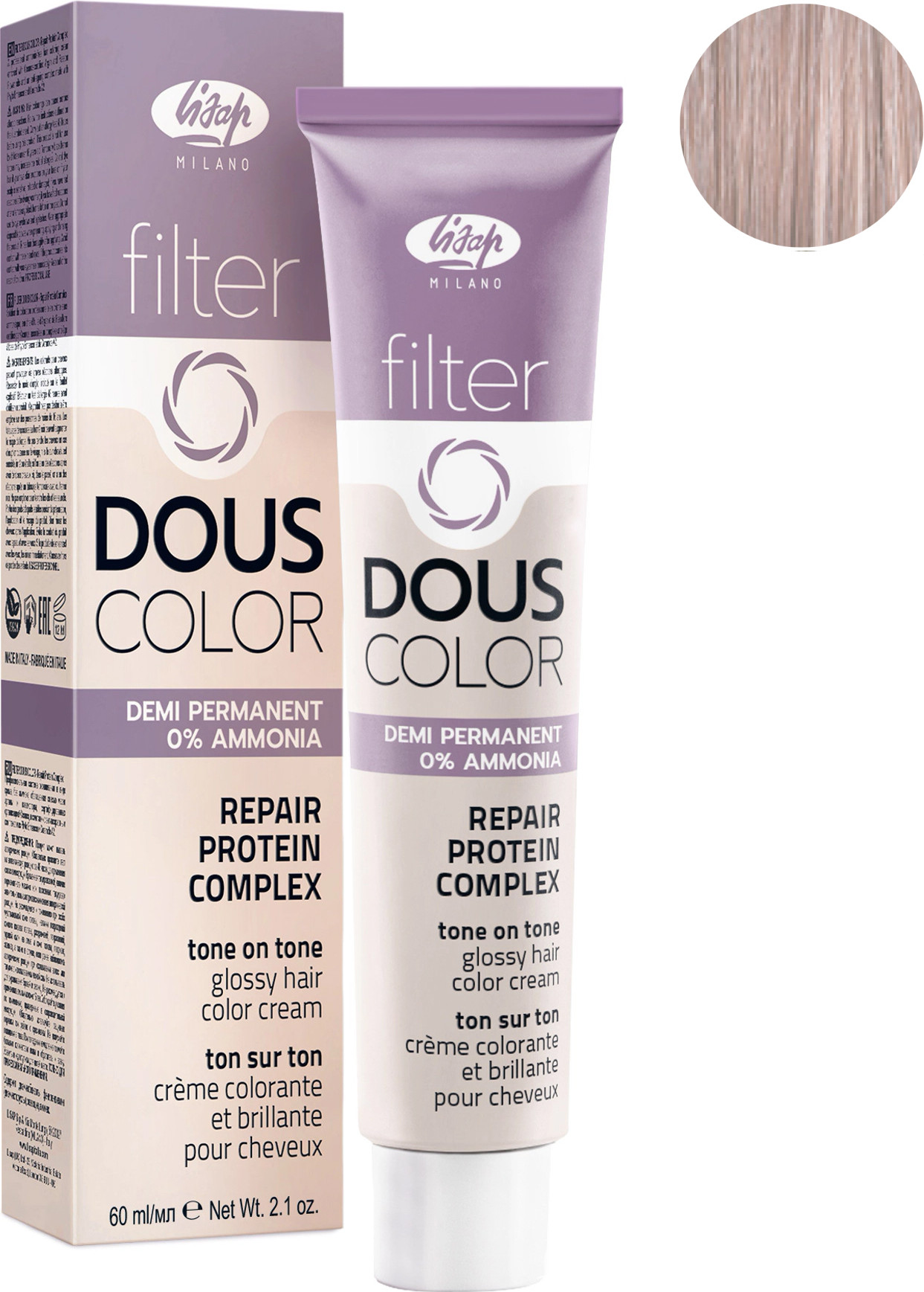Крем-краска для волос Lisap Filter Dous Color тон 10/8 (60мл)