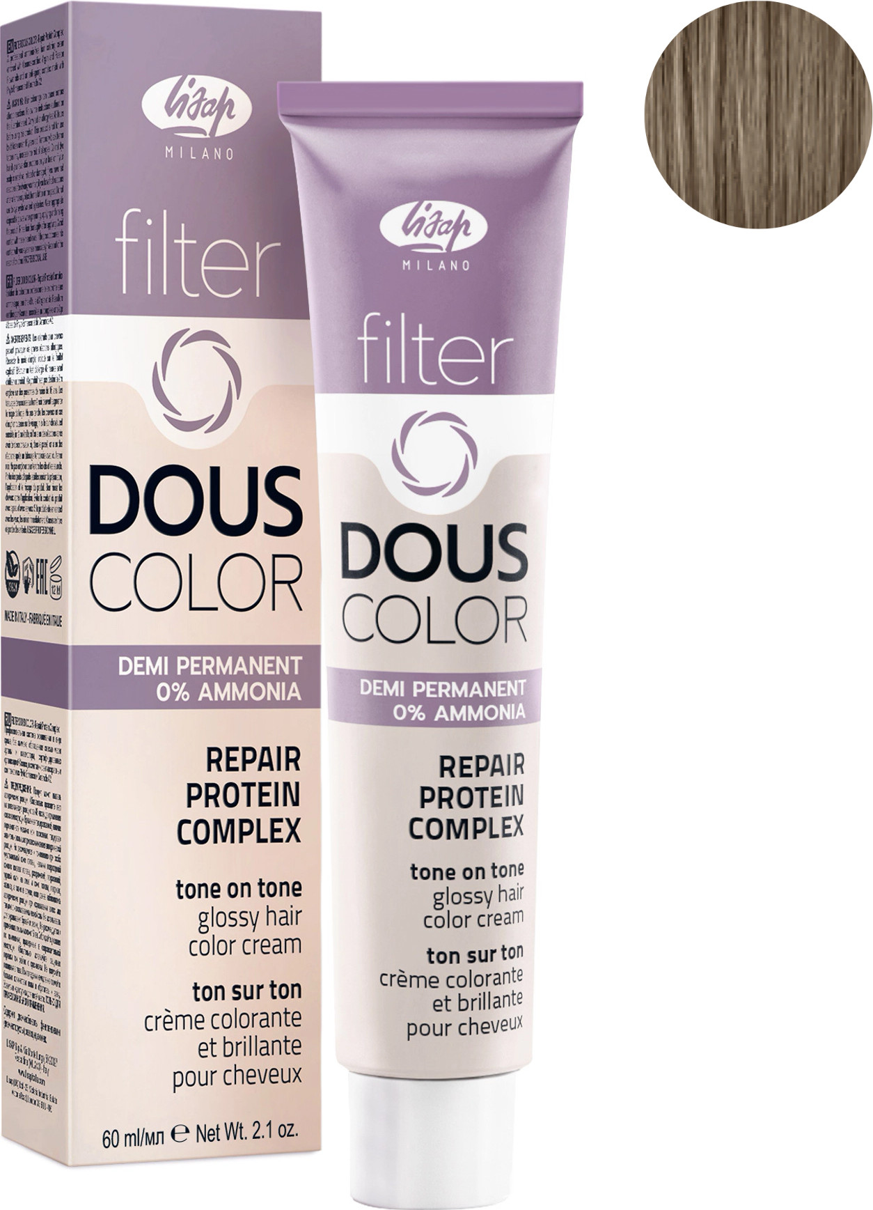 Крем-краска для волос Lisap Filter Dous Color тон 9/78 (60мл)