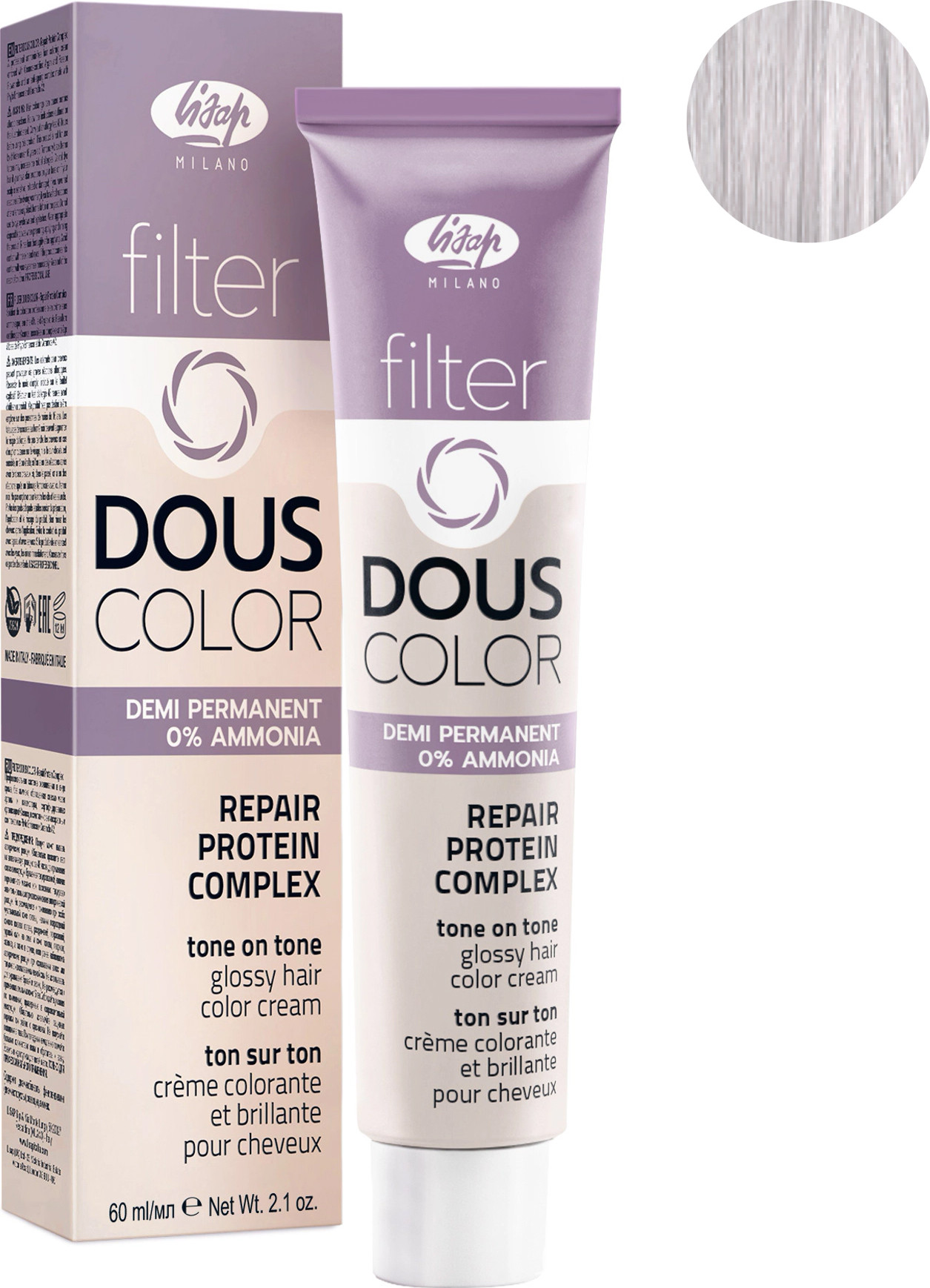 Крем-краска для волос Lisap Filter Dous Color Clear Extra Shine (60мл)