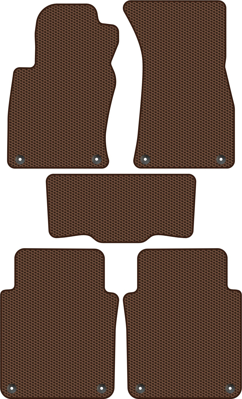 Комплект ковриков для авто Alicosta 0110_1-кор для Audi A8 Long седан/D3 2002-2009 (EVA соты, коричневый) — фото 1